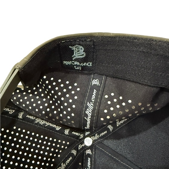 Branded Bills Performance 545 Raised Logo Olive Green Snap Back Trucker Hat Rope - Picture 6 of 7